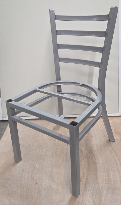 Silver Slat-back Metal Chair Frame - 17"