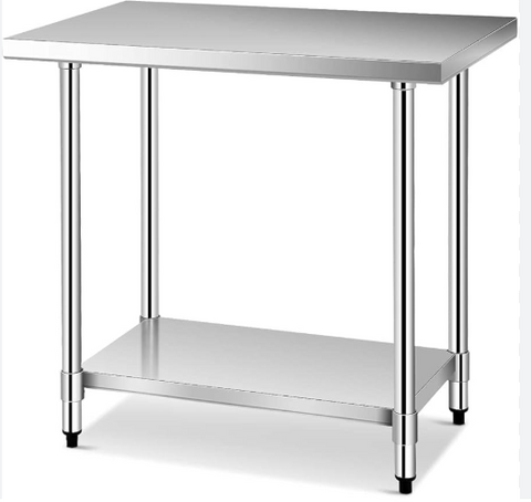 Table for Electric Oven: Stainless Steel, 30" Dx 60 " W  , 2 Shelves
