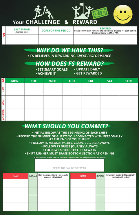 Challenge & Rewards Poster - FRAMED 11" x 17"