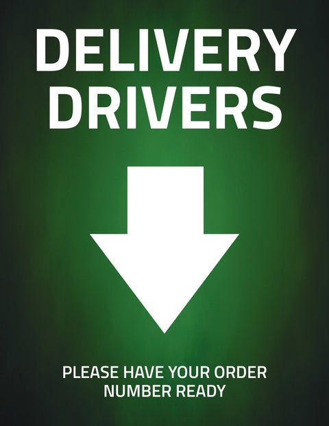 Food Delivery Pick up here & Acrylic Holder (11" x 17")