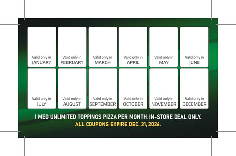 COUPON-FREE PIZZA FOR A YEAR-free for partners