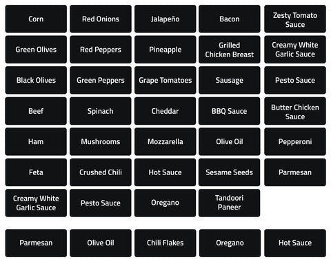 Topping Labels for Prep Cooler