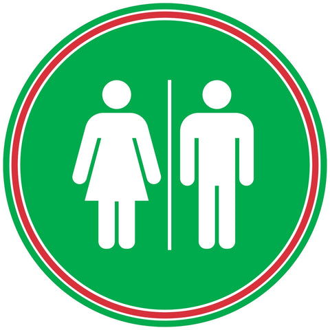 Decal - Washroom sign (Round 7")