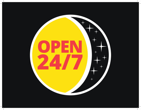 Open 24 Hrs Decal